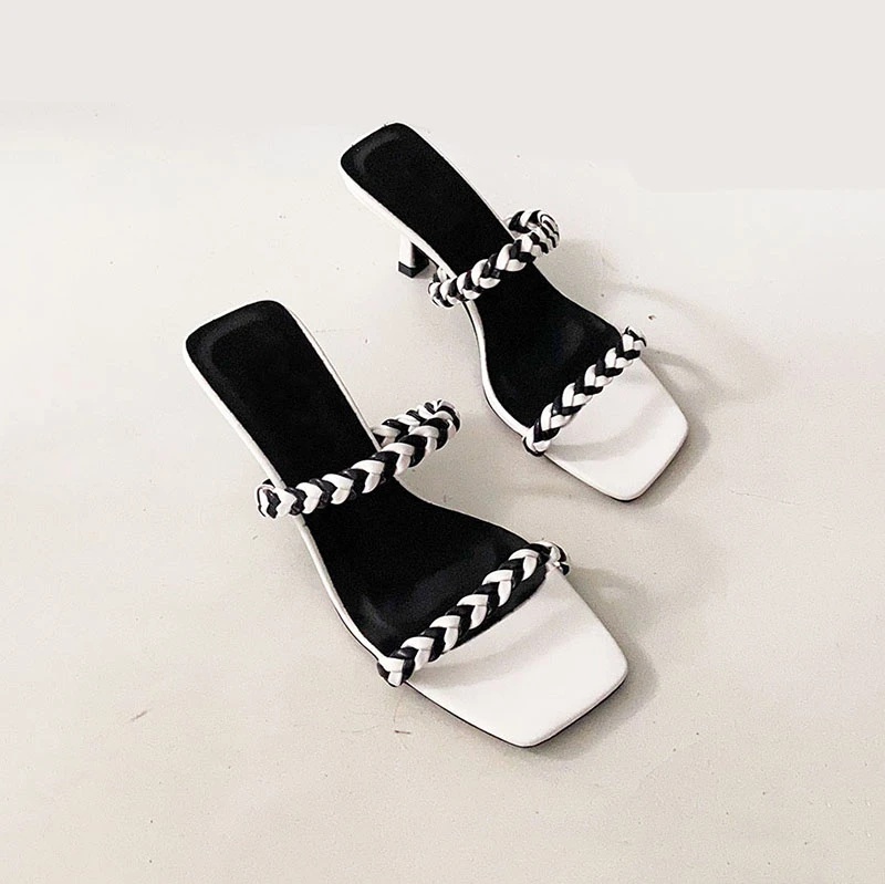 [DEAT] Новинка 2020 года Сезон весна-лето Туфли с квадратным носком и мелкой тесьмой