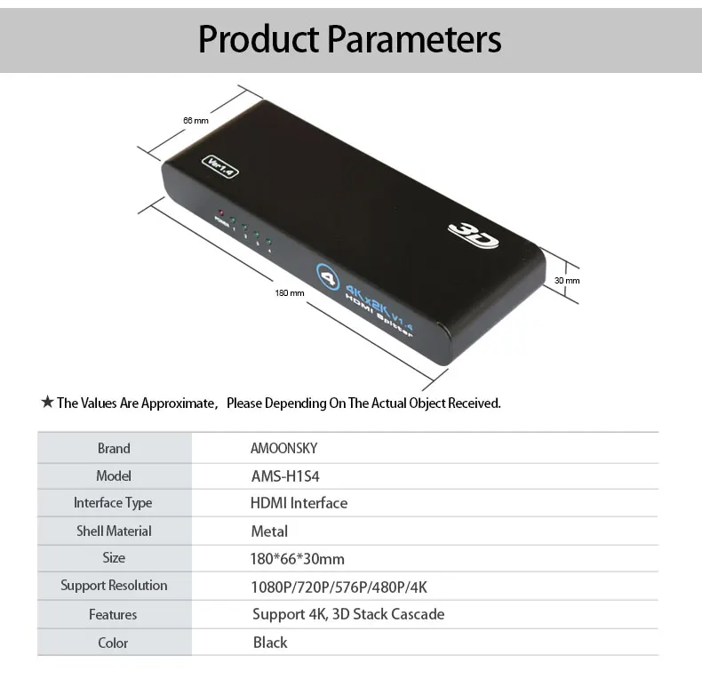wholesale 4k HDMi-compatible splitter 1080P@60Hz 3D 1 in 4 out for outdoor led video wall |