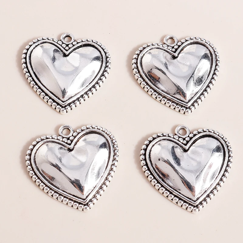 

8pcs 21*21mm Antique Silver Color Alloy Heart Charms for Diy Jewelry Making Love Charms Necklaces Earrings Pendants Accessories