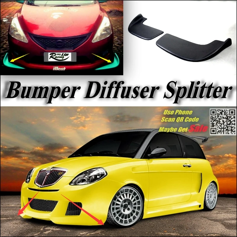 Автомобильный Разветвитель диффузор бампер Canard губ для Chrysler Lancia Ypsilon тюнинг тела