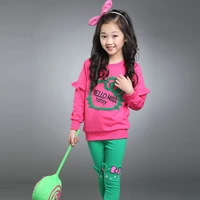 girls clothes set children long sleeve cartoon t shirtpants sport suits autumn girls clothing sets for kids 4 6 8 9 10 11 years