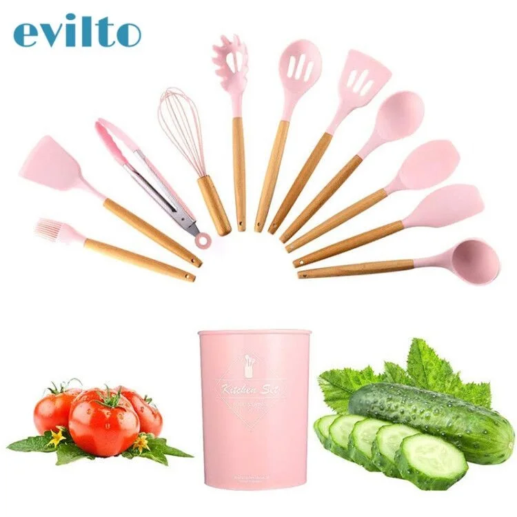 6/12 шт. силиконовые кухонные инструменты ложка лопатка щетка с ведром наборы для