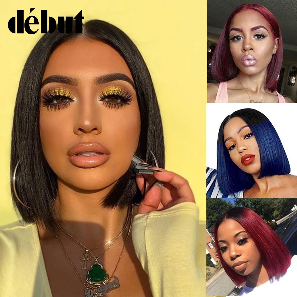 Черные парики из человеческих волос дебютные прямых для женщин на сетке спереди