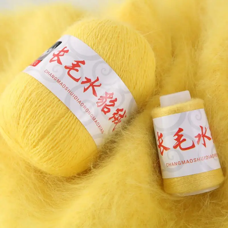 70 г Длинная шерстяная пряжа с шерстью норки бархат Erdos кашемир ручная тканая шарф