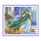 Зимний лес эльф чистый холст стежка наборы белая ткань вышивка рукоделие Наборы 11CT 14CT Сделай Сам дома забавные картины с украшениями