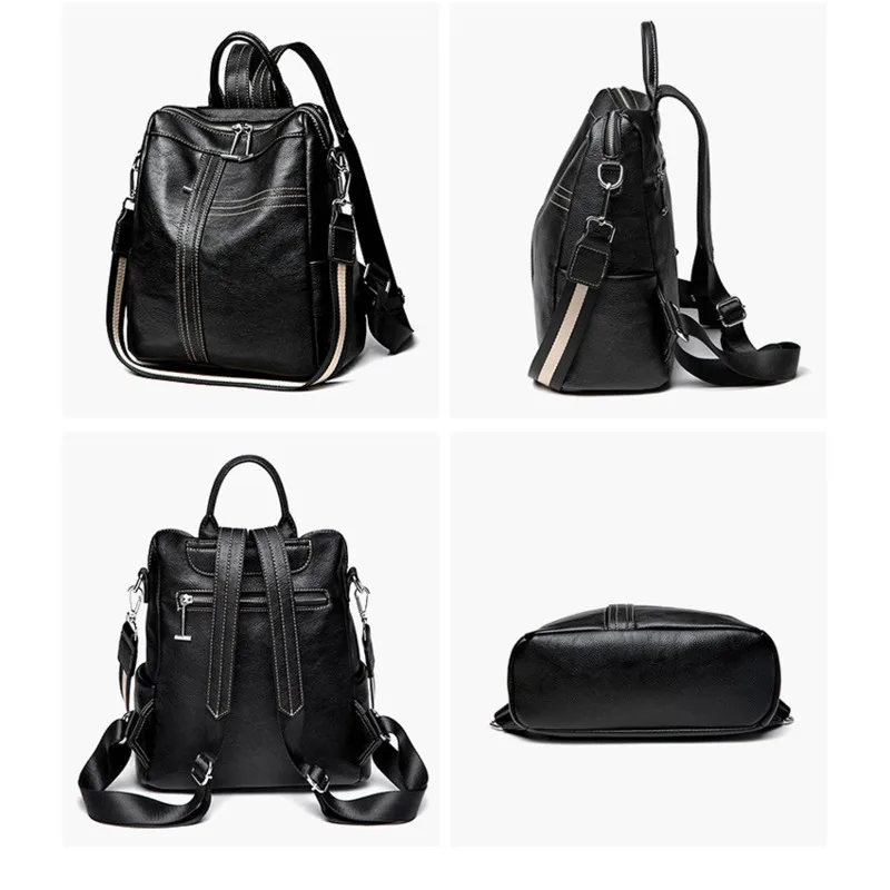 

Genuine Leather Backpack Women's Dual-Use Fashion Trendy Women's Leather All-Match Fashion Large-Capacity Travel Bag Backpack