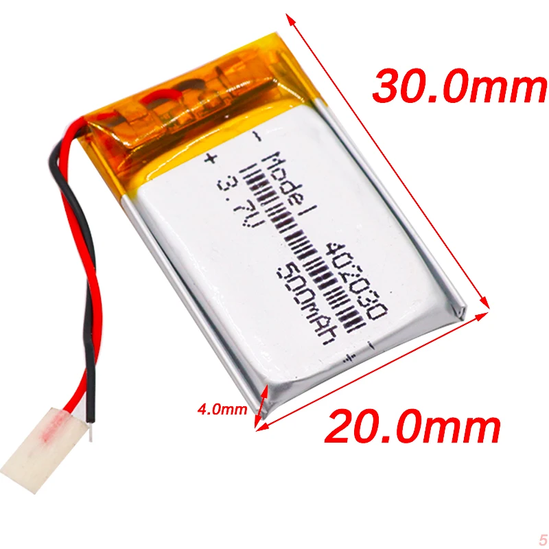 Перезаряжаемый литий-полимерный аккумулятор 402030 3 7 в 500 мА · ч для Bluetooth GPS MP3 MP4