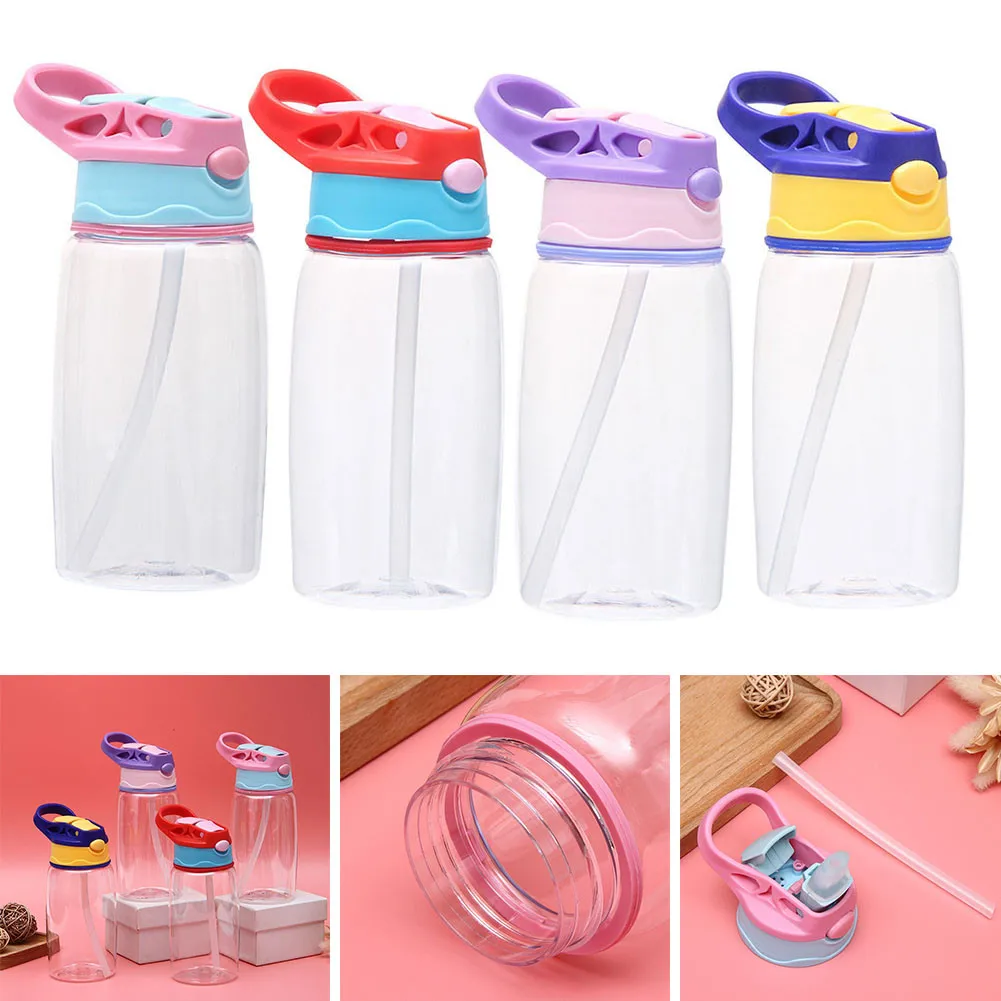 

Plastic Kids Drinking Straw Cup Children Water Bottle With Straw Portable Leak Proof Water Cartoon Kettle Outdoor Sports Bottle