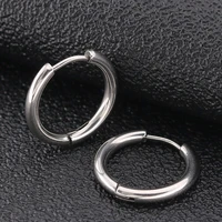 2pcs gold black blue 316l stainless steel round surgical hoop earrings korean cute 2 5mm thick circle ear punk jewelry