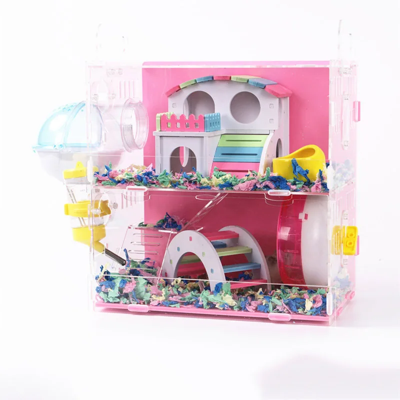 Домик для хомяка акриловая клетка морской свинки двухслойная большая вилла