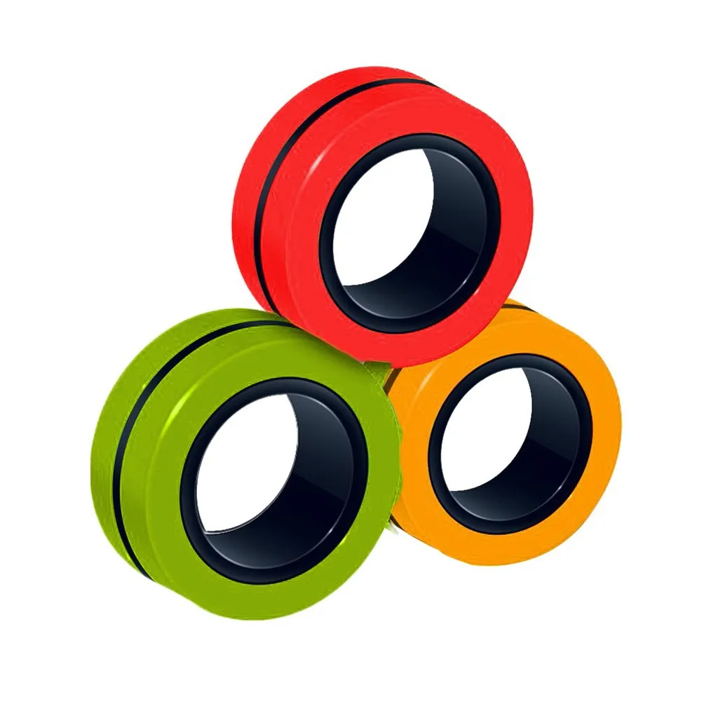 3 шт. фиджет Спиннер Забавный магнитный браслет кольцо распаковать Игрушки