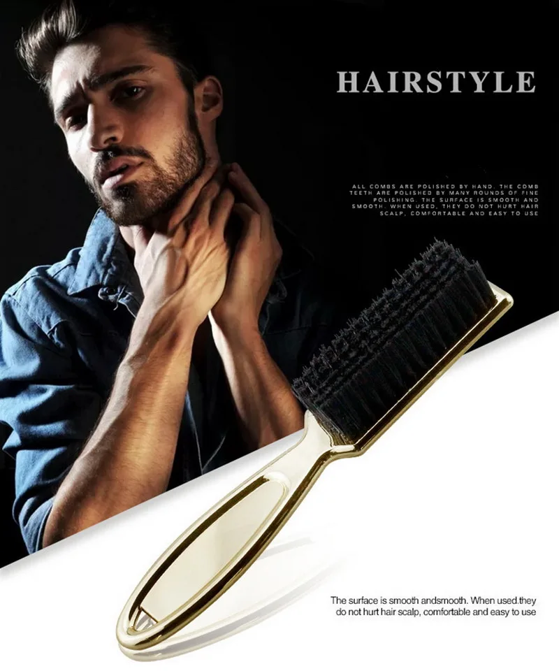 Золотая натуральная щетина кабана щетка для бороды мужчин пластиковый массаж