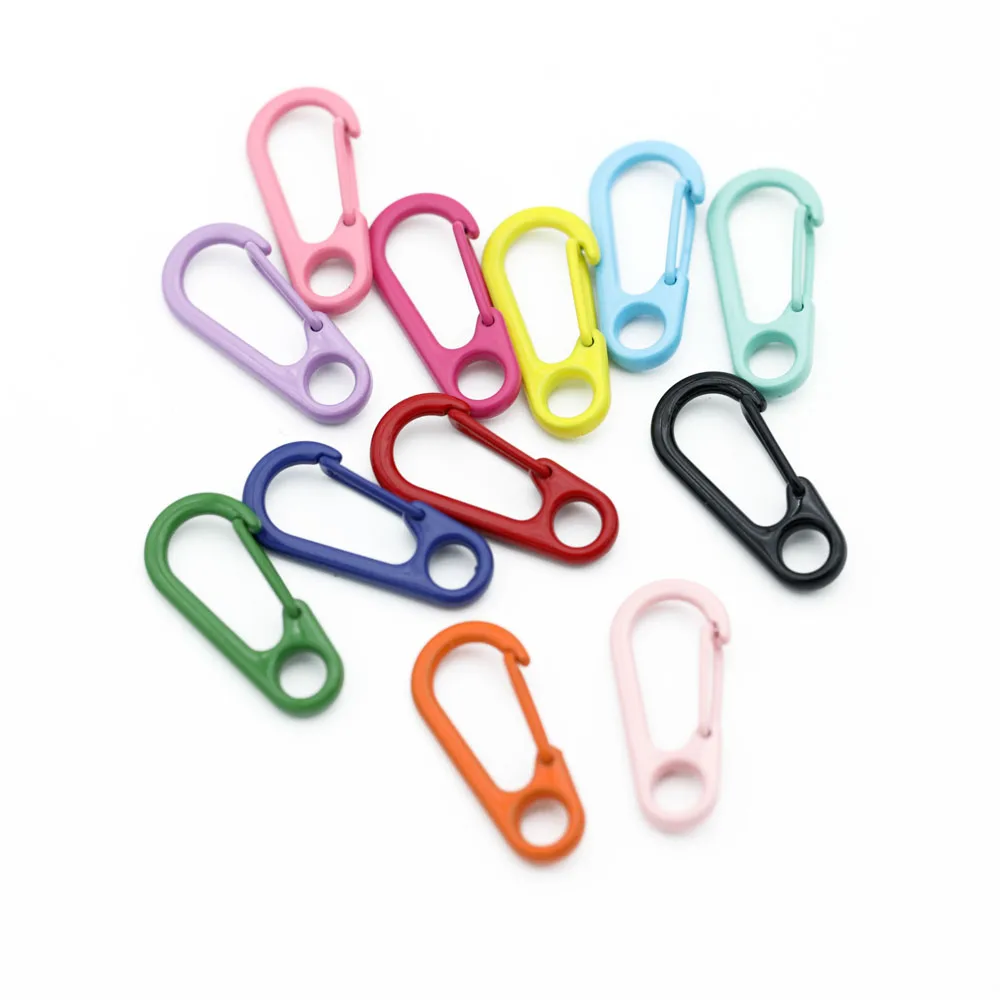 10 шт./лот Макрон цветная застежка-карабин открывающаяся металлическая пружинная