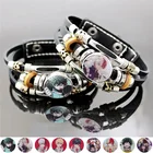 Браслет с мультяшными героями моя геройская академия, аниме, ювелирные изделия с кнопками, винтажный Многослойный кожаный браслет в стиле панк с бусинами для мужчин