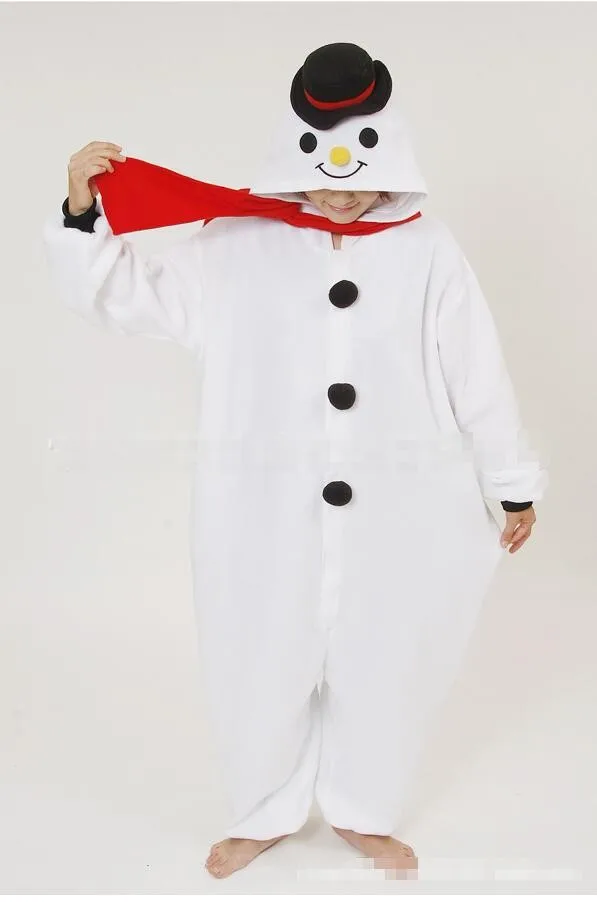 Косплей снеговик мультфильм пижамы флисовый костюм Snowboy пижама ночная рубашка -