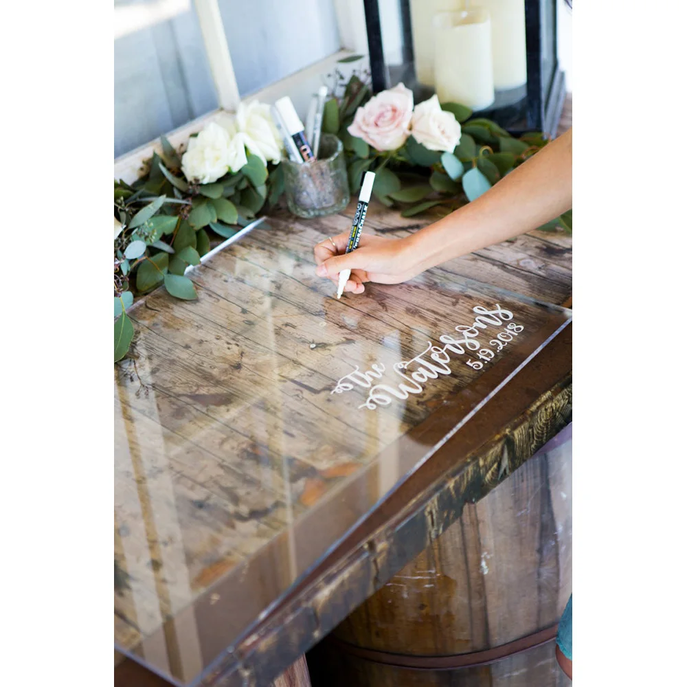 Акриловое свадебное оформление пустой знак книги гостя в прозрачном