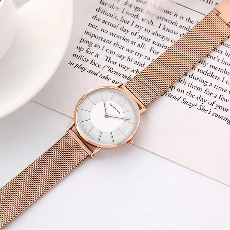 Montre Femme 2019 Luxury Brand Rose Gold Women Watches Fashion Ladies Ultra-thin Quartz Clock Mesh Waterproof Female Wristwatch | Наручные
