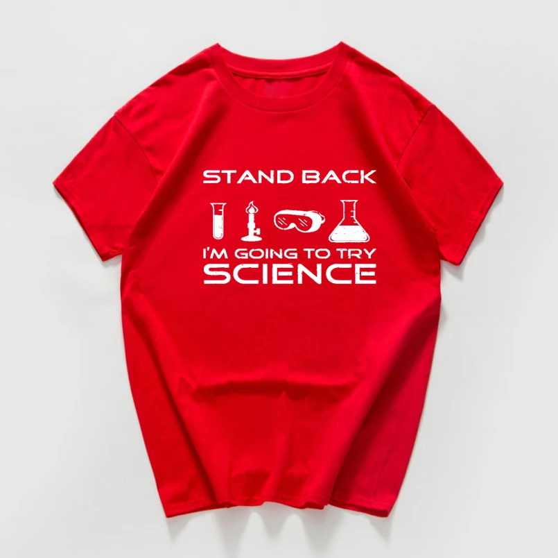 Stand back i am'm to try science забавная Футболка мужская хип-хоп хипстерская уличная футболка homme мужская одежда harajuku Топ