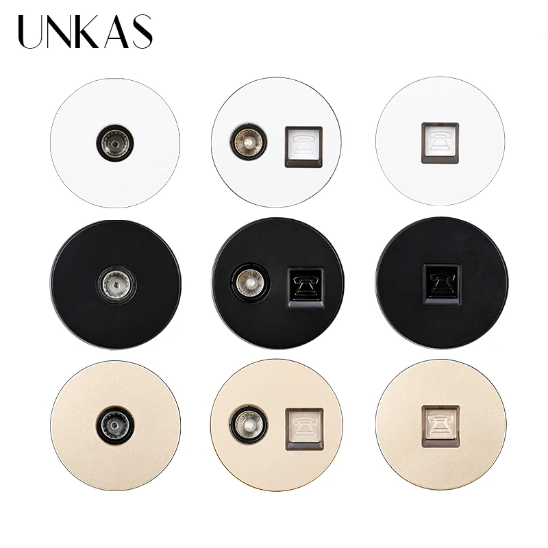 

UNKAS DIY Modules Matching TV Connector Port RJ12 Telephone Jack For Wall Power 16A Socket Free Combination Outlet