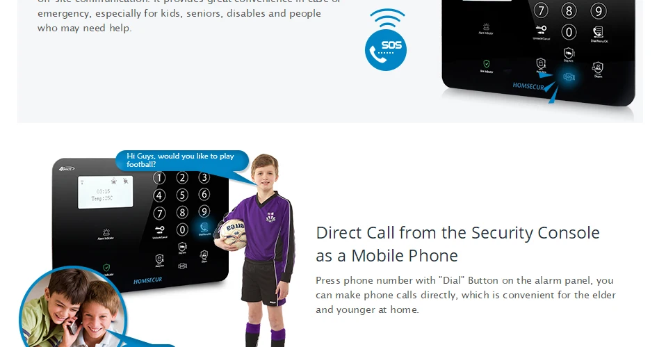 HOMSECUR GA01-4G-B Беспроводная и Проводная сенсорная клавиатура 4G/3g/GSM ЖК-домашняя охранная сигнализация с ПЭТ-пультом дистанционного управления