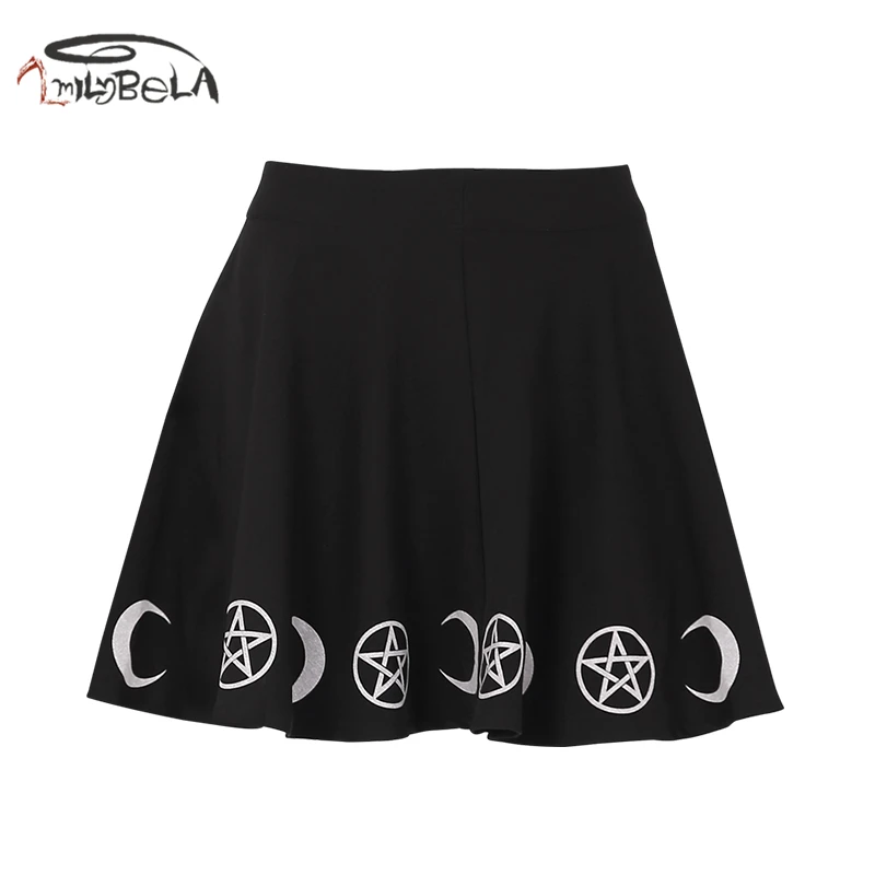 ImilyBela Готическая повседневная мини юбка женская сексуальная высокая талия принт