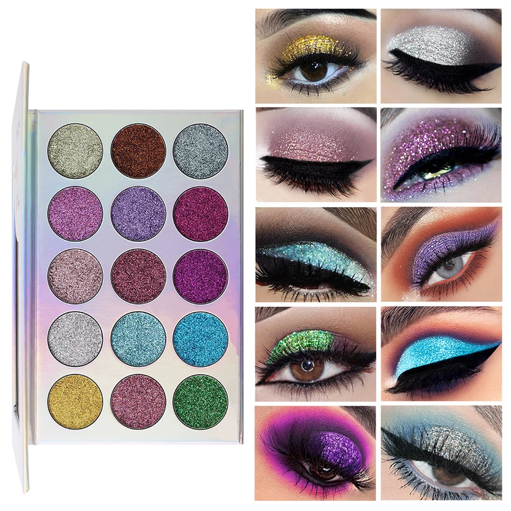 

Fashion Matte Eyeshadow Palette Makeup Brush 15 Color Shimmer Glitter Pink Plain Makeup Nude Makeup Eyeshadow Set Palette Makeup