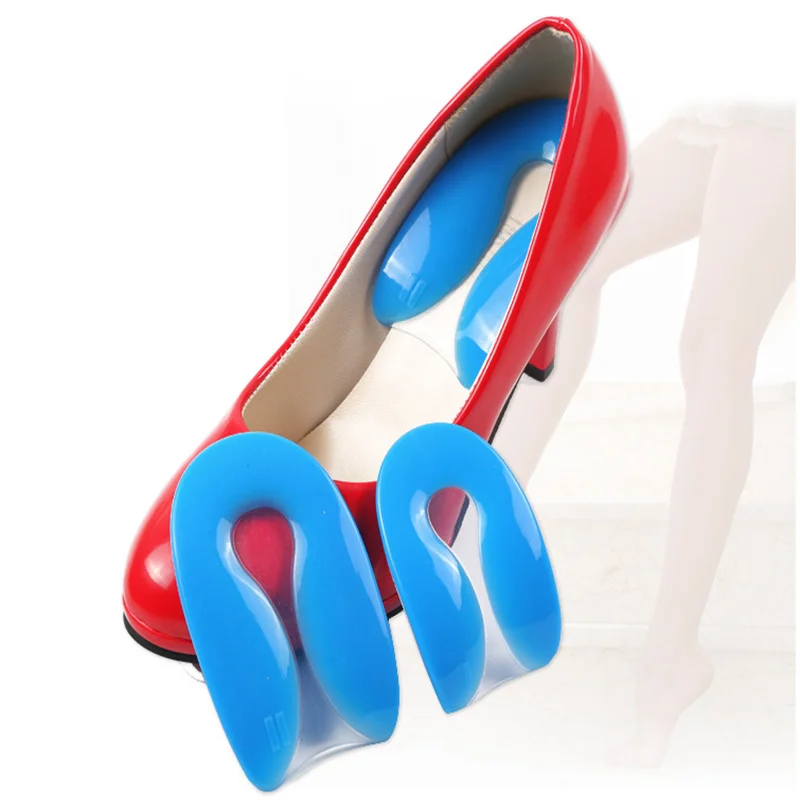 1 пара силиконовых гелевых подушек для защиты пятки от боли в ногах u-образных