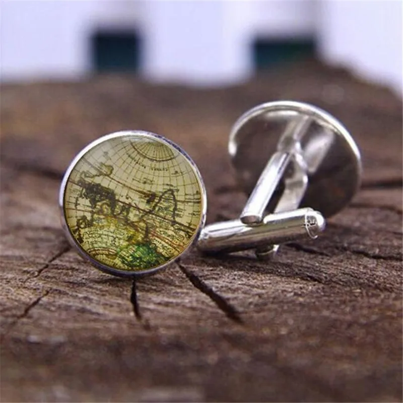 Запонки с изображением земли мира глобус запонки для мужчин на пуговицах Америка