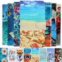 sea butterfly cat dag painted case funda for redmi note 9 9s 9a 9c 8 8t 8a 7a 7 pro k30 phone cover magnetic flip leather coque