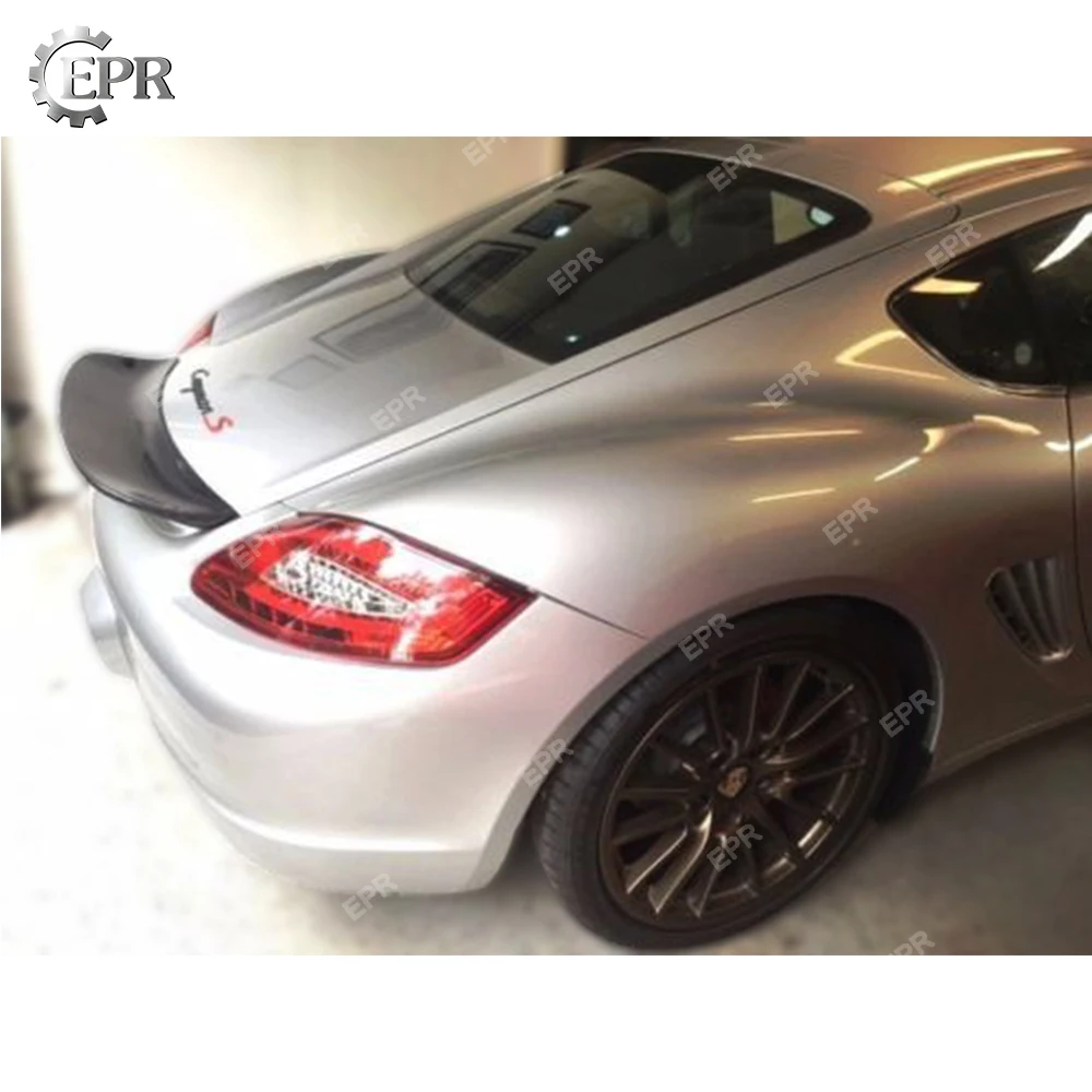 FRP крыло уплотнительная прокладка для Porsche 2006-2012 Caymans 987 EP стиль стекловолокна задний спойлер Duckbil Body Kit тюнинг 987 Racing