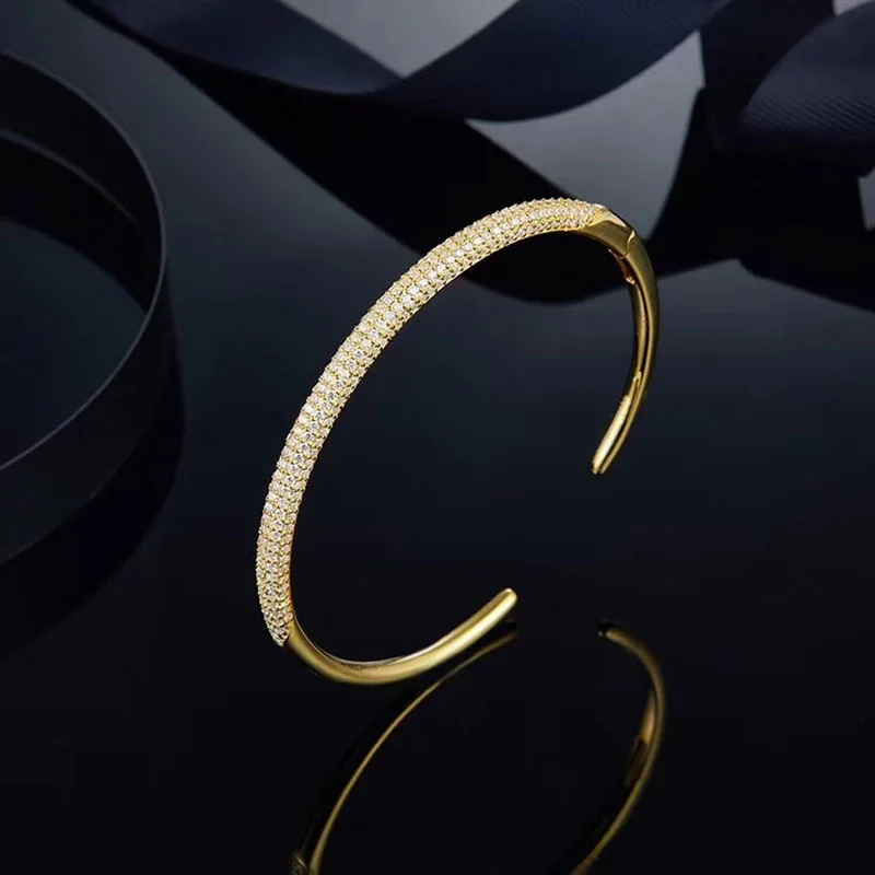 

925 Sterling Silver Full Drill Bracelet Luxury Brand Zircon Monaco Jewelry Valentine's Day Or Anniversary Women Birthday Gift
