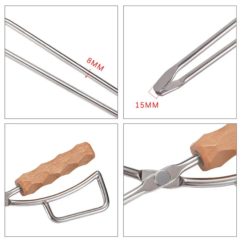 

Stainless Steel Tongs Convenient Charcoal Clip Tool Outdoor Camping Barbecue Carbon Clip Long Handle Oven Charcoal Salad Tong