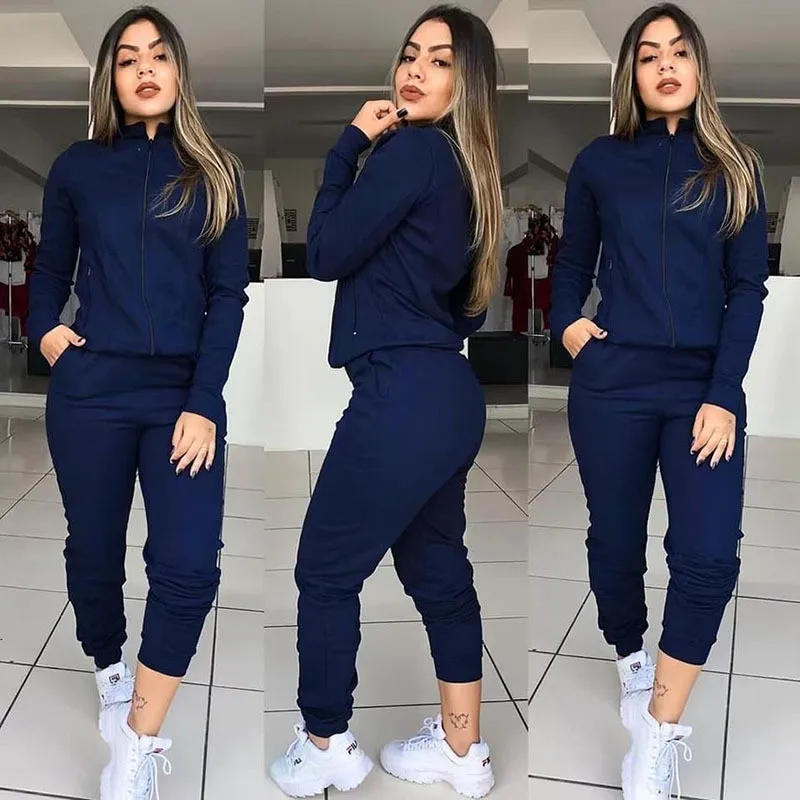 

Women 2 Pcs Tracksuit Sports Long Sleeve Sweatshirts Thin Fleece Joggers Suits Running Set Workout Gym Spring Sportswear