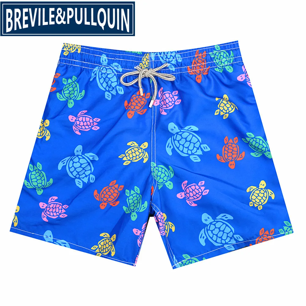 Бренд Brevile pullquin пляжные обшитые мужские шорты Черепашки купальная одежда бермуды сексуальные взрослые бордшорты быстросохнущие панды шорты