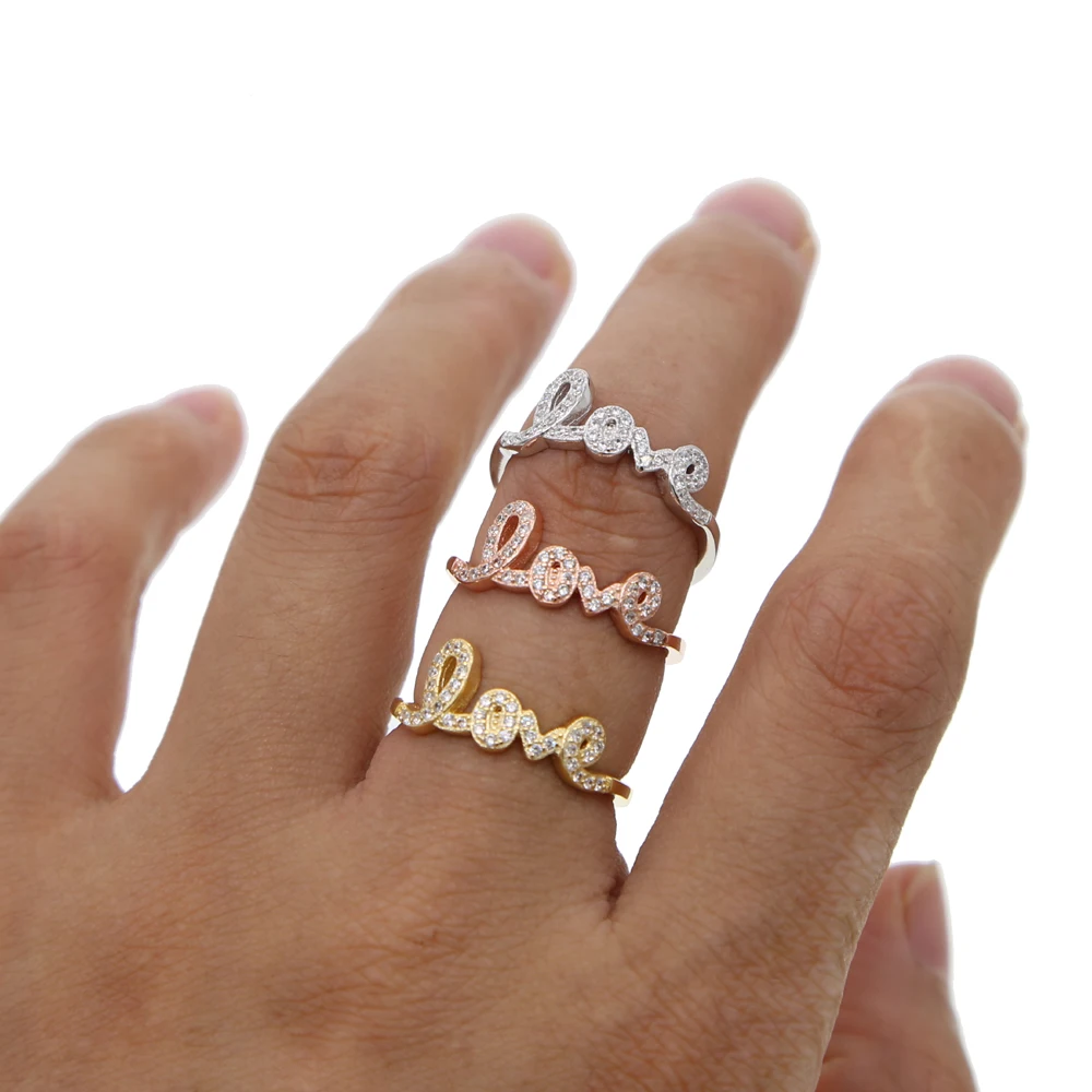 Романтические кольца с буквами для женщин 925 пробы Серебряное нежное