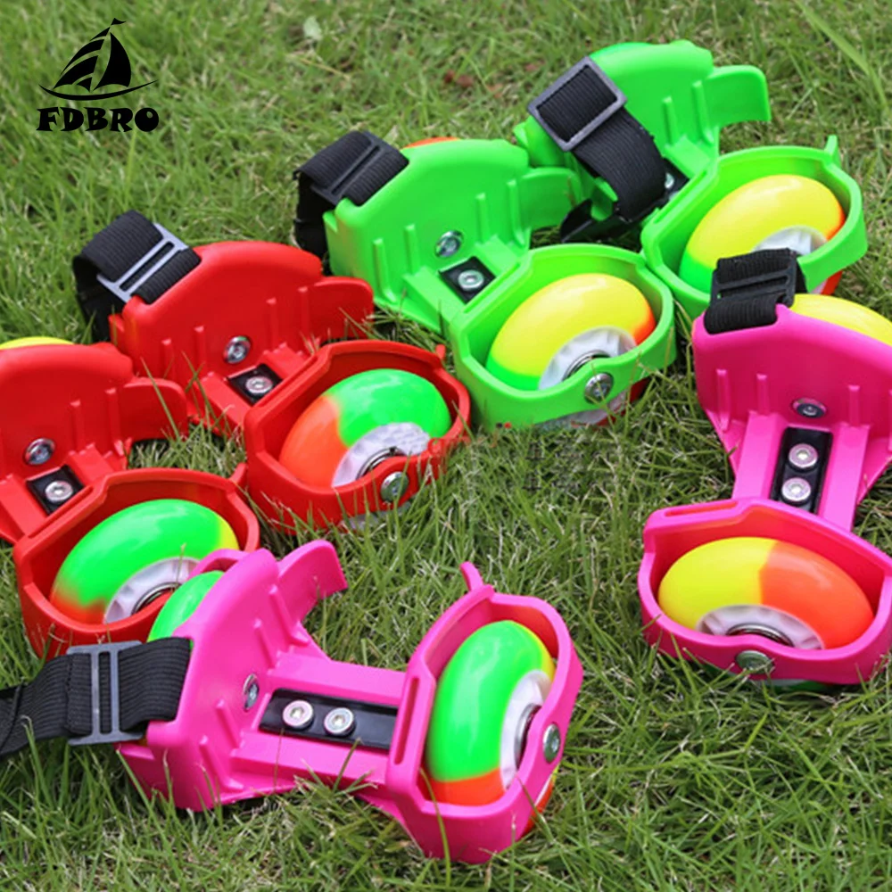 Фдбро дети взрослые красочные мигающие роликовые вихревые шкив флэш колеса