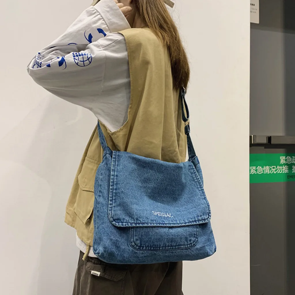 Женские сумки сумка мессенджер Модная джинсовая для покупок Мумия на плечо блюз