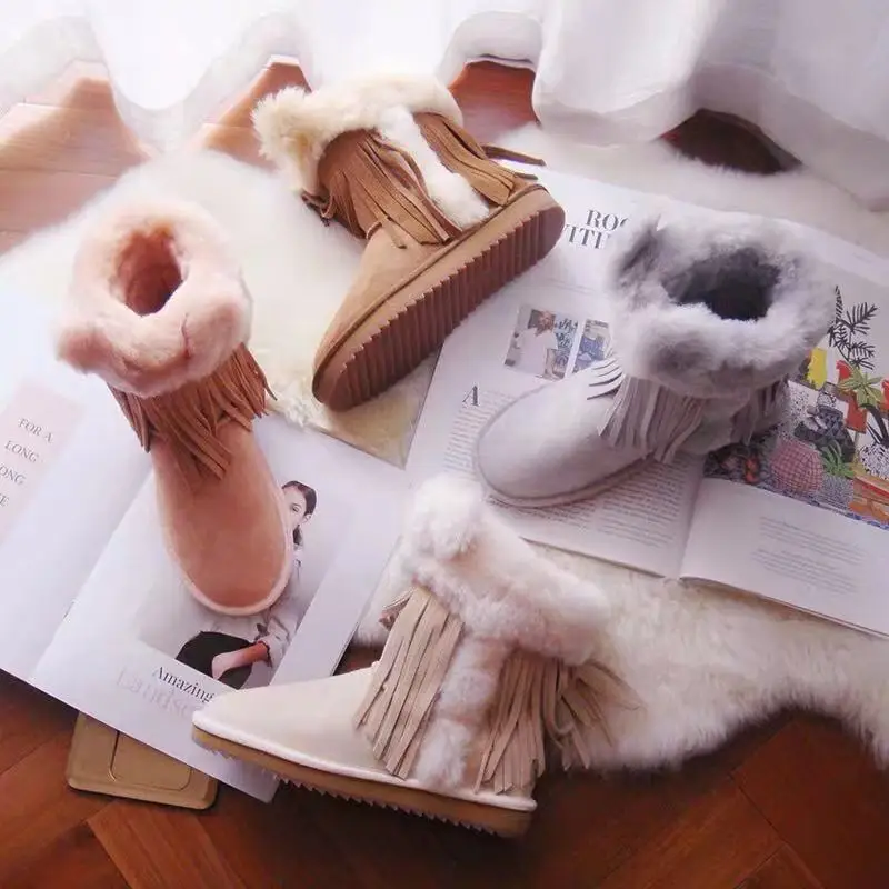 

In 2019, China's latest sheepskin and wool women's snow boots, 100% pure wool women's snow boots, free delivery, four colors