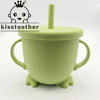 kissteether 1pc baby feeding drinkware cup baby learning feeding cups sippy cup bpa free silicone tableware toddler water bottle