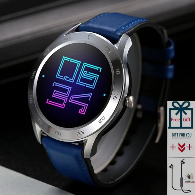 Blue Мужские Смарт-часы IP68 Водонепроницаемые 1,3 Полный Круглый HD экран ECG Обнаружение Сменные циферблаты Женский Браслет фитнес-трекер Браслет - Цвет: Blue