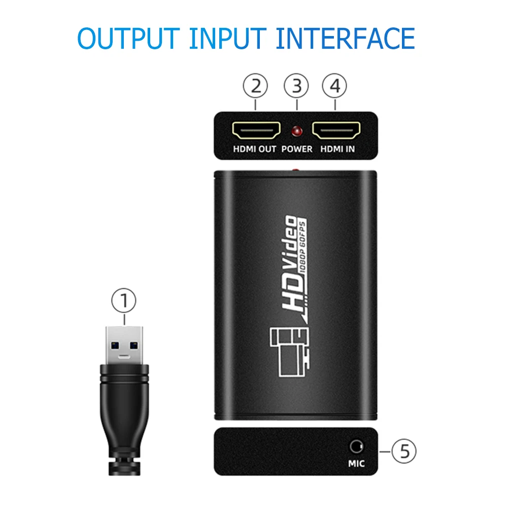 Карта видеозахвата HDMI совместимая с USB 3 0 1080P 60fps устройство для захвата видео в
