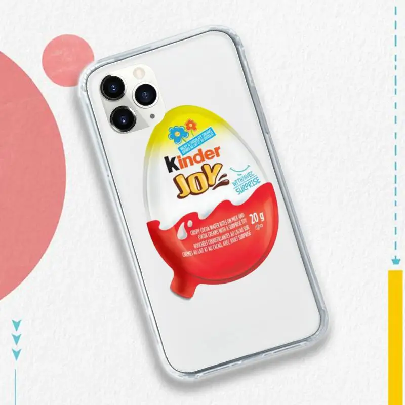 

Candy Chocolate cute Kinder Joy surprise egg Phone Case Transparent soft For iphone 5 6 6s 7 8 11 12 plus mini x xs xr pro max