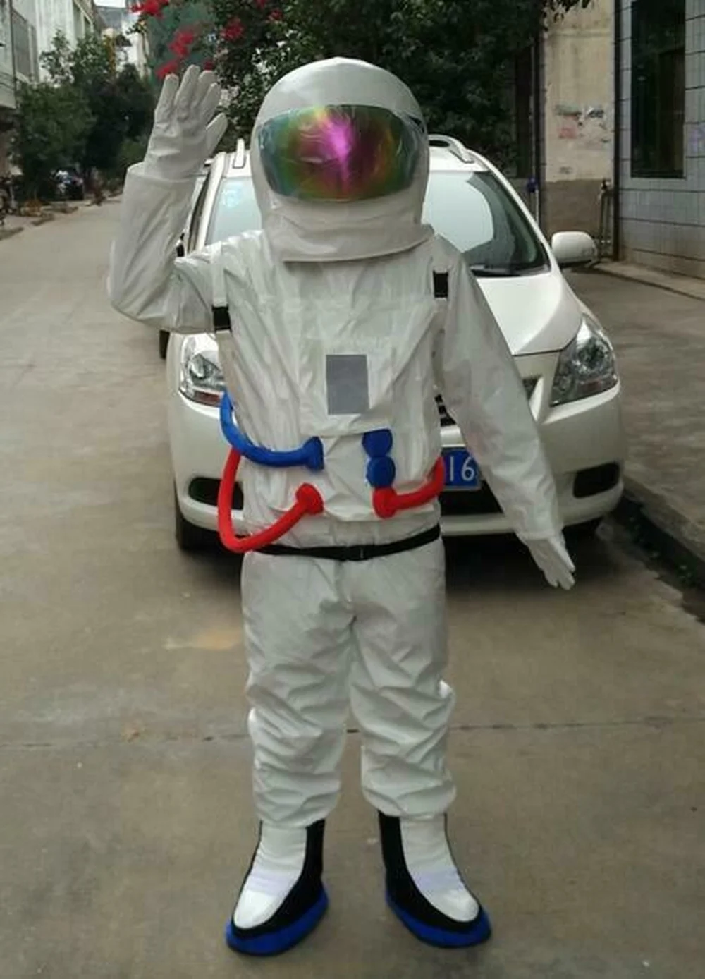 

Spaceman Mascot Costume Suits Fancy Party Adult Size Dress Astronaut White Clothing Advertising Carnival Halloween Christmas