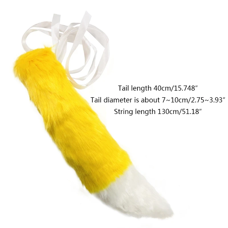 Искусственный мех котенок волк повязка на голову с длинным шлейфом для девочек