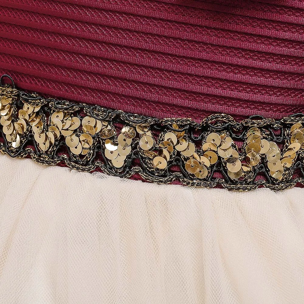 

Flower Girls Dresses Illusion Short O-Neck Tulle Lace Sequined Appliques Knee-Length Luxury Pink Kids Party Princess Gown F481