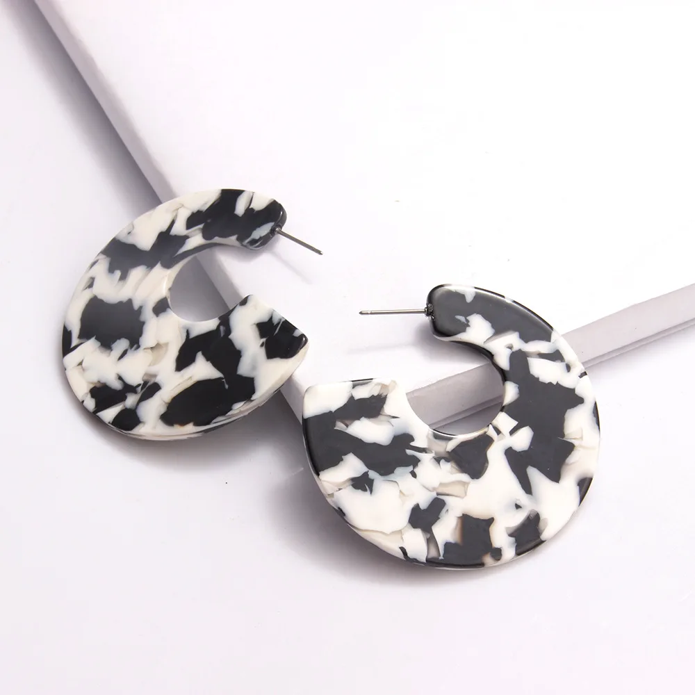 Новое поступление женские круглые леопардовые полимерная серьга ацетат