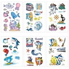 12x7 см Водонепроницаемая Татуировка Акула Наклейка милый и интересный океан вечерние Детская Наклейка