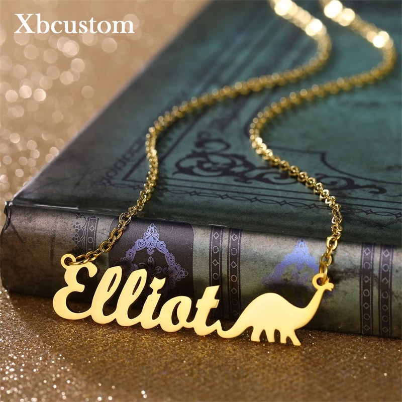 Индивидуальное ожерелье с именем звено из нержавеющей стали кулон в виде