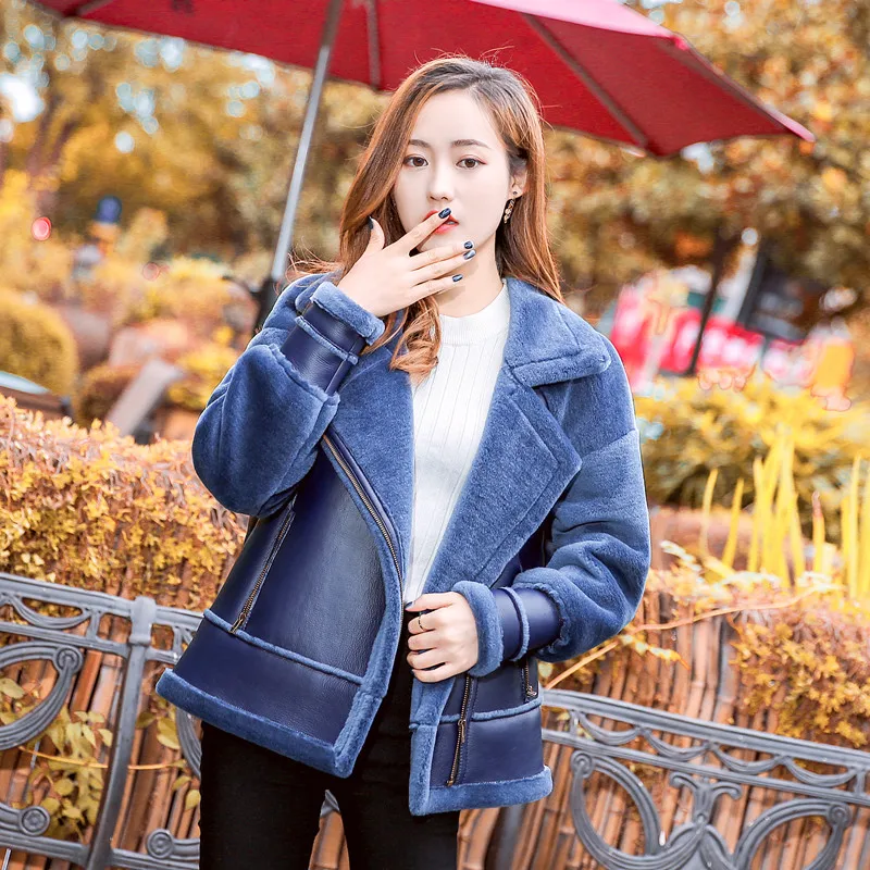 2021 женская зимняя куртка теплое пальто из овечьей кожи настоящего меха мериноса