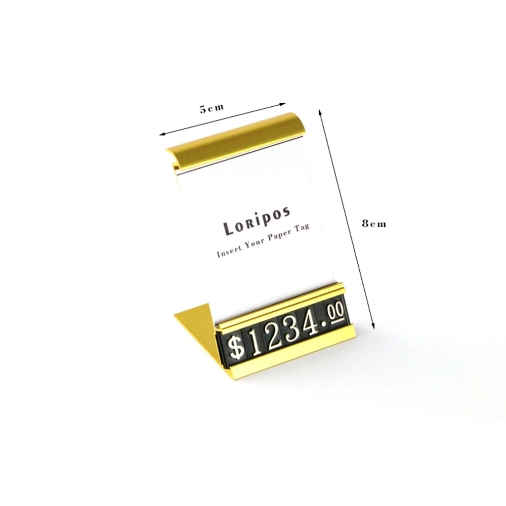 Бирка с алюминиевой рамкой для ювелирных изделий регулируемый цифровой ценовой